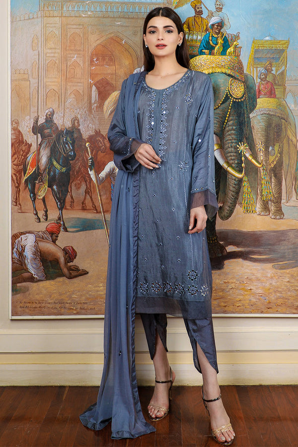 Grey Mirror Kameez