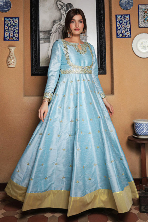 Sky Blue Anarkali