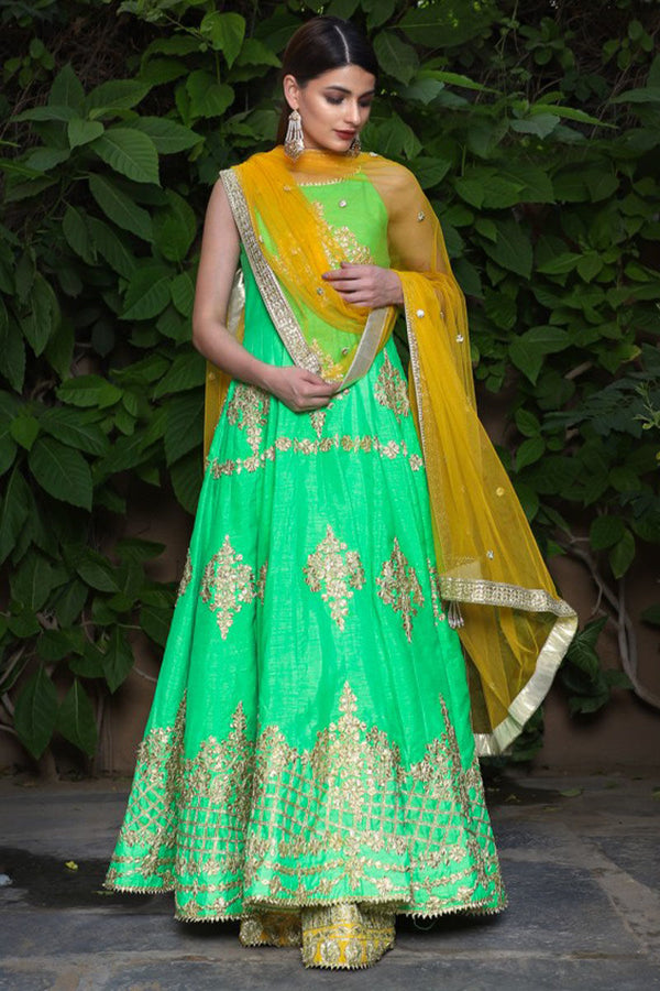 Neon Green Anarkali