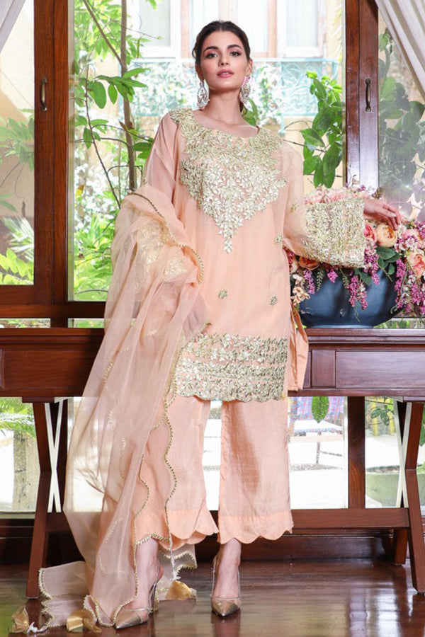 Peach Gold Kurta