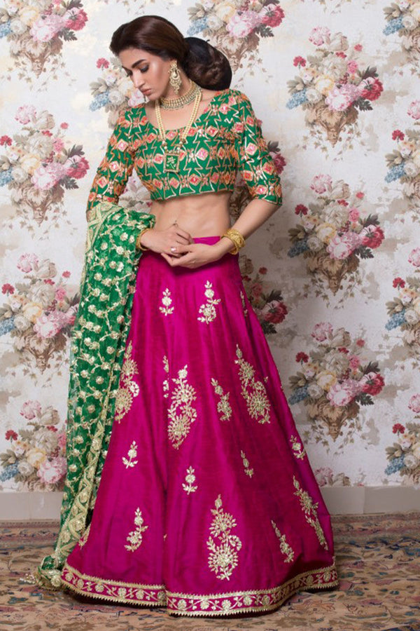 Purple Green Lehenga